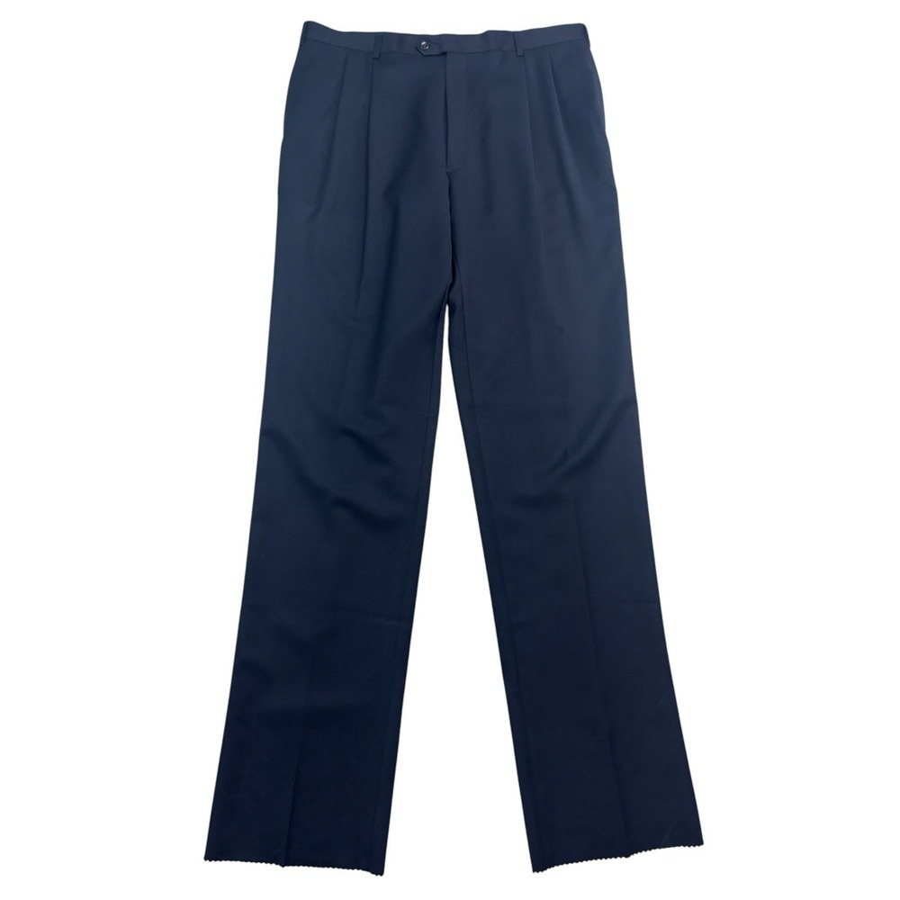 NEW Jos A Bank 40L Unhemmed Navy‎ Blue Dress Suit Pants Trousers Wool Pleated